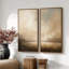 «Brown Cloudscape Horizon Glow», ensemble de 2 reproductions d'art murales encadrées sur toile 60 po x 30 po x 2 pièces-1234310585-1234310582