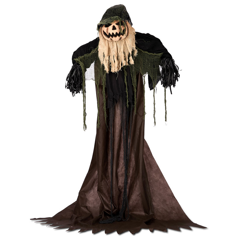 Décorations d'Halloween de 5,7 pi avec un visage de citrouille
