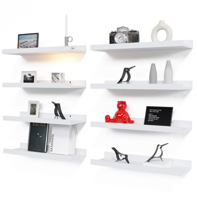 Ensemble de 8 tablettes murales flottantes