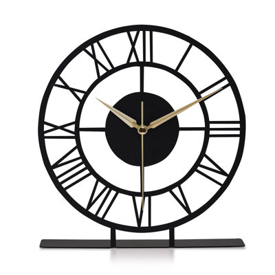 Becknell Elegant Black Decorative Clock, 9.8 inches Diameter | 100% Metal Construction, Thickness: 0.06 inches | Silent Mechanism, Operates on 1 AA Battery (Not Included) | Perfect for Home or Office Décor, Timeless Design
