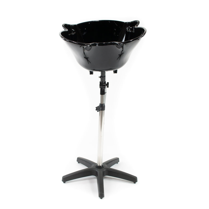 21'' L x 21'' W Black Portable Shampoo Sinks