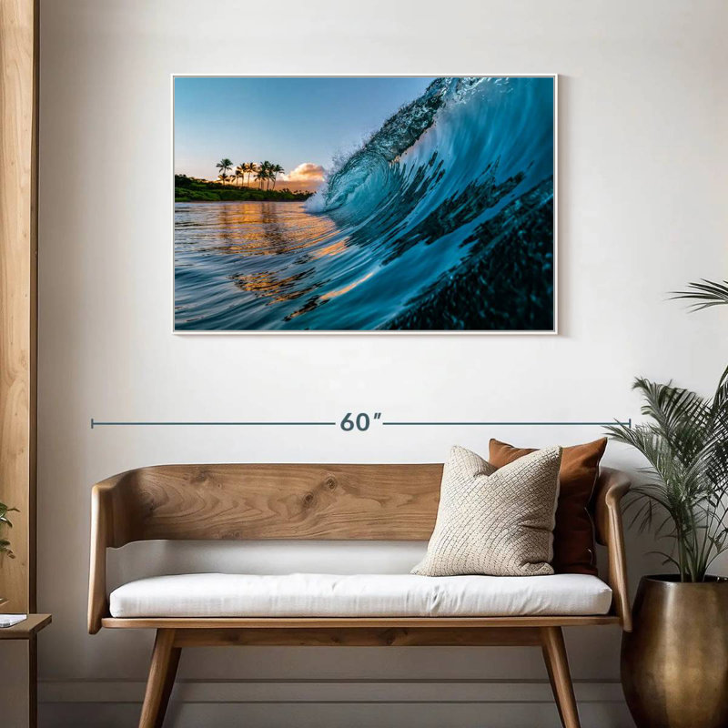 Vague du matin, Cadre flottant blanc, 43 po x 29 po