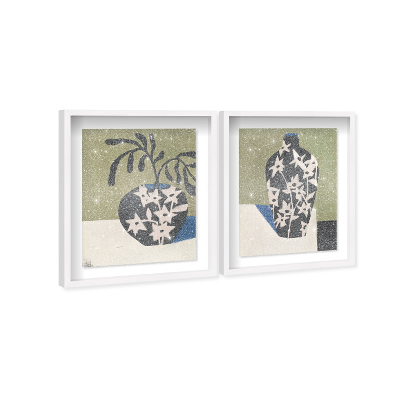 Noir Vase Set Set by Oliver Gal, 63"H x 51"W, White Shadowbox