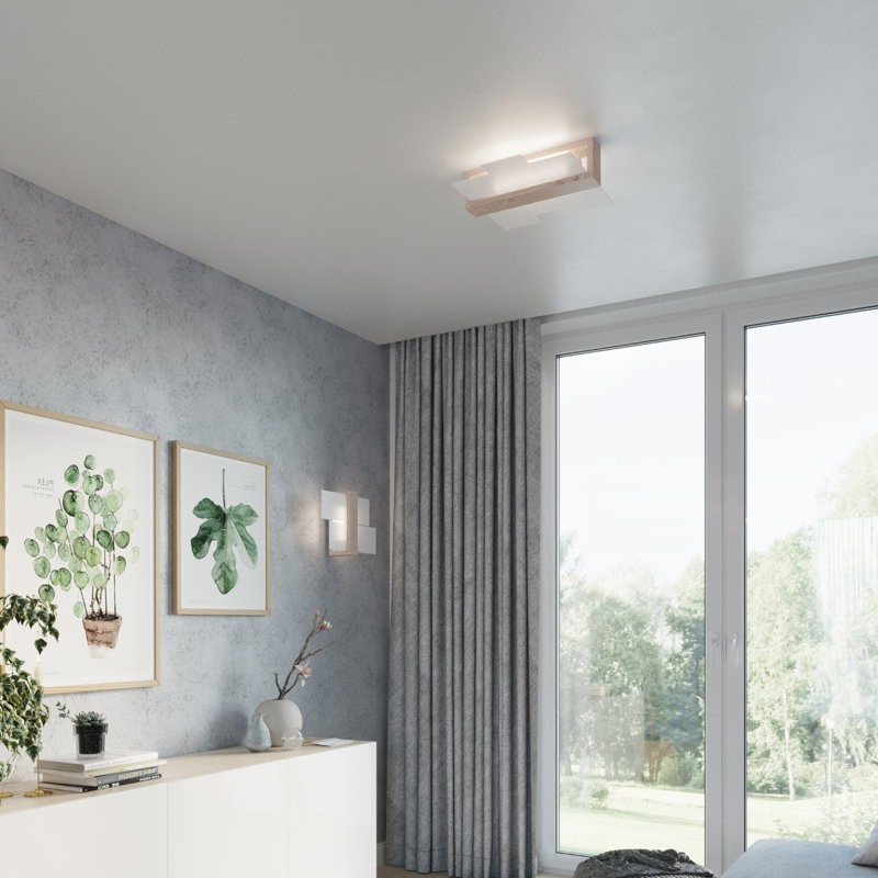 Karragullen Frosted Glass Flush Mount, Brown