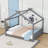Wood House Floor Bed With Slats-376006407-376006401