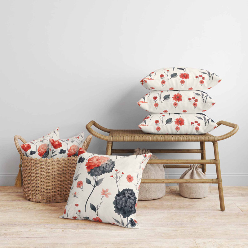 Softbloom intérieur / extérieur 16 x 16, Beige/rouge, Carré 16 po