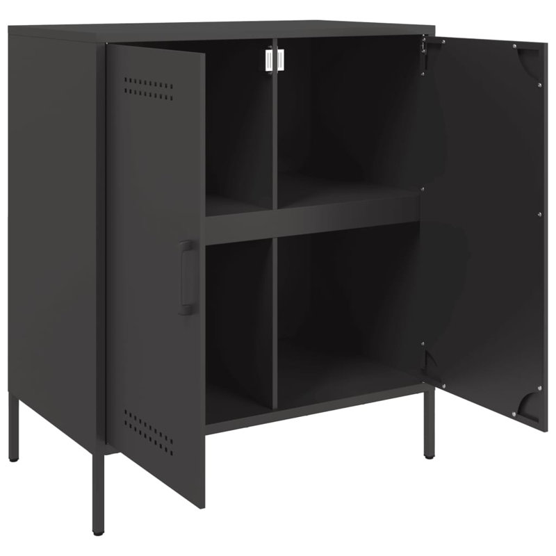 Allyesa Steel Accent Cabinet, Black