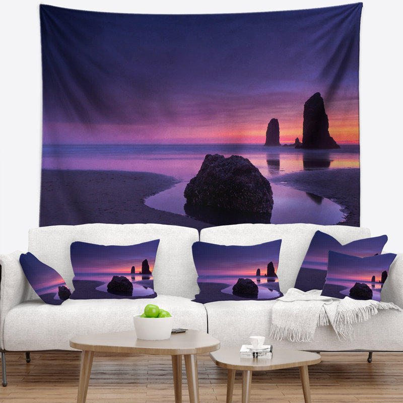 Tapisserie rocheuse mauve Seascape, H 50 po x l 60 po