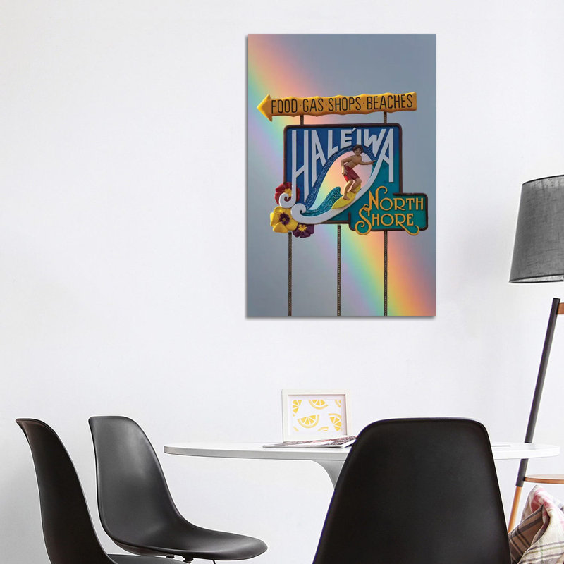 Haleiwa Sign Man Rainbow I by Sean Davey - Wrapped Canvas Gallery-Wrapped Canvas Giclée, 101.6 cm H x 66.04 cm W x 1.91 cm D