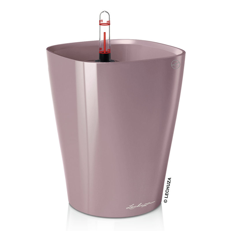 Deltini Pot Planter, 18cm H x 14cm W x 14cm D, Metallic Charcoal