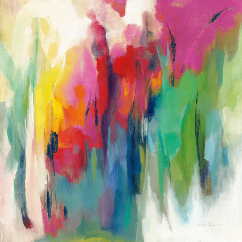Bright March Rainbow by Silvia Vassileva - No Frame Painting on Canvas, 30cm H x 30cm W x 3.8cm D