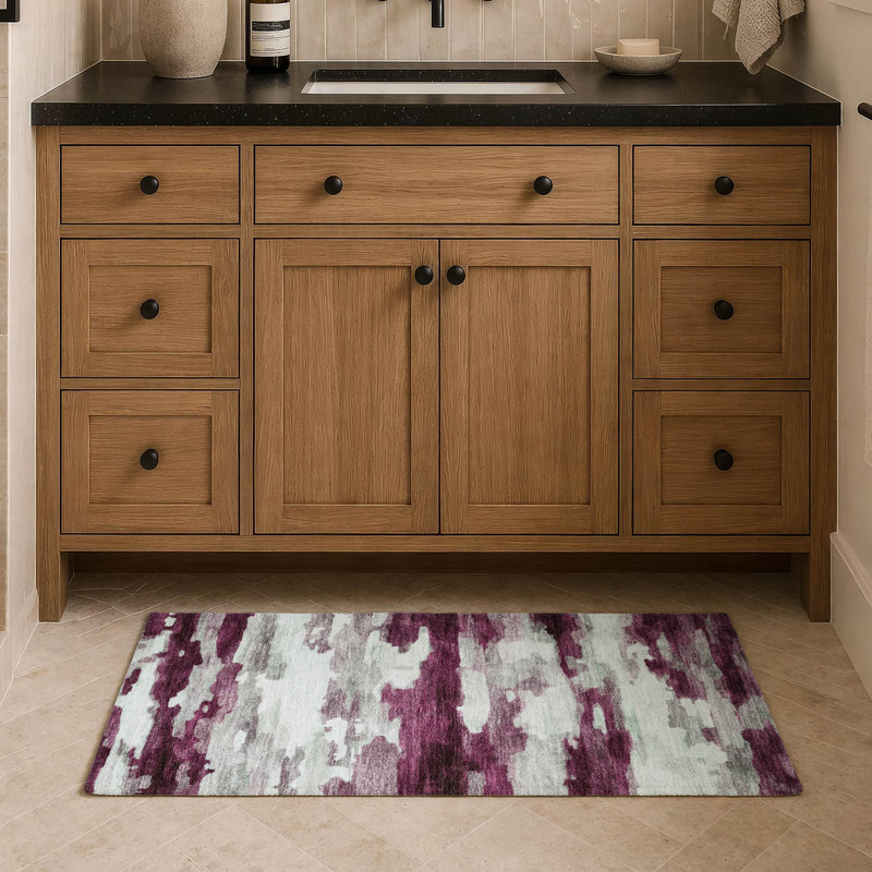 Machine Washable Indoor/Outdoor Chantille ACN2876 Abstract Rug, 2'6" x 3'10", Merlot