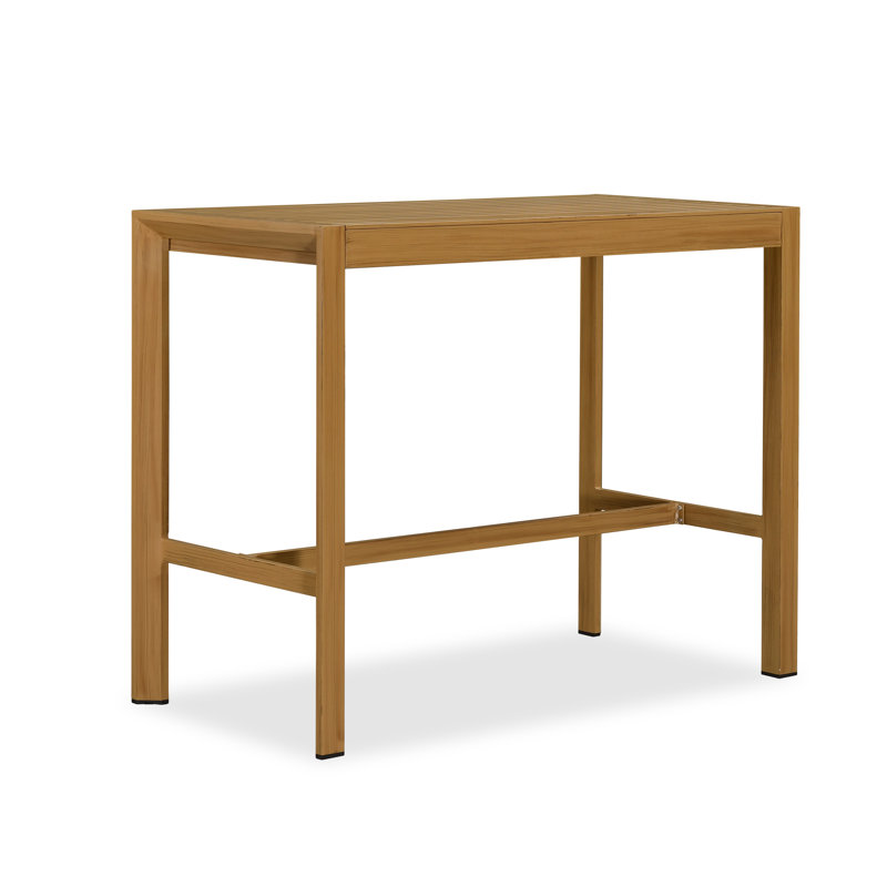  Table de bar à hauteur rectangulaire, Teck