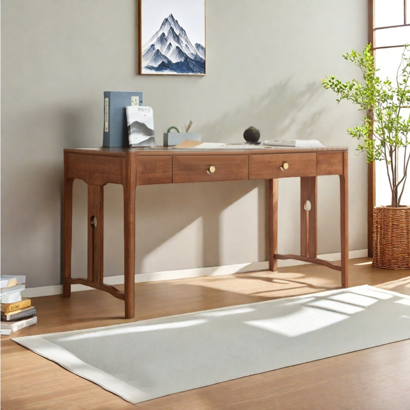 Nouveau bureau en bois massif de style chinois, H 29,92 po x l 47,24 po x P 24,02 po