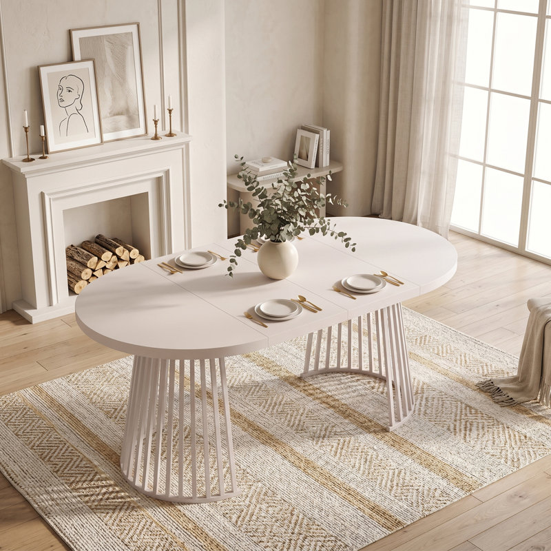 176 " with Steel Base Dining Table, Beige