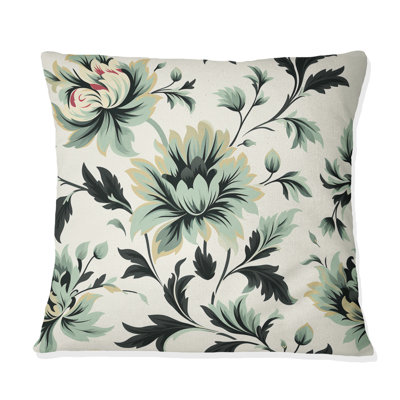 Coussin décoratif en polyester Green Sleek Damask Harmony