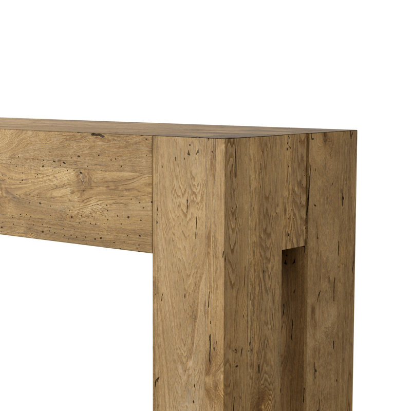 Abaso Console Table, 33" H x 72" W x 20.25" D, Rustic Wormwood Oak