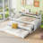 Twin XL Wood Daybed With 2 Trundles, 3 Storage Cubbies, 1 Light For Free And USB Charging Design-1590881197