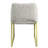 Of 2 Grey Multi Side Chairs With Mirrored Gold Finish, Stainless Steel Legs, Padded For A Relaxed Seating Experience, 220Lbs Weight Capacity, 19" Seat Dimensions, 14" Back Height, 24" Product Depth,