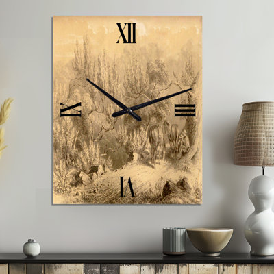 Vintage Cowboys In The West - Landscapes Metal Wall Clock