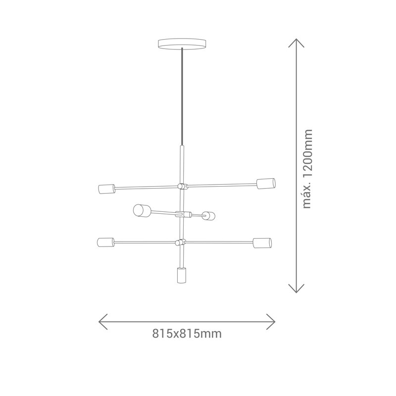 Angus 6 - Light Black Single Pendant
