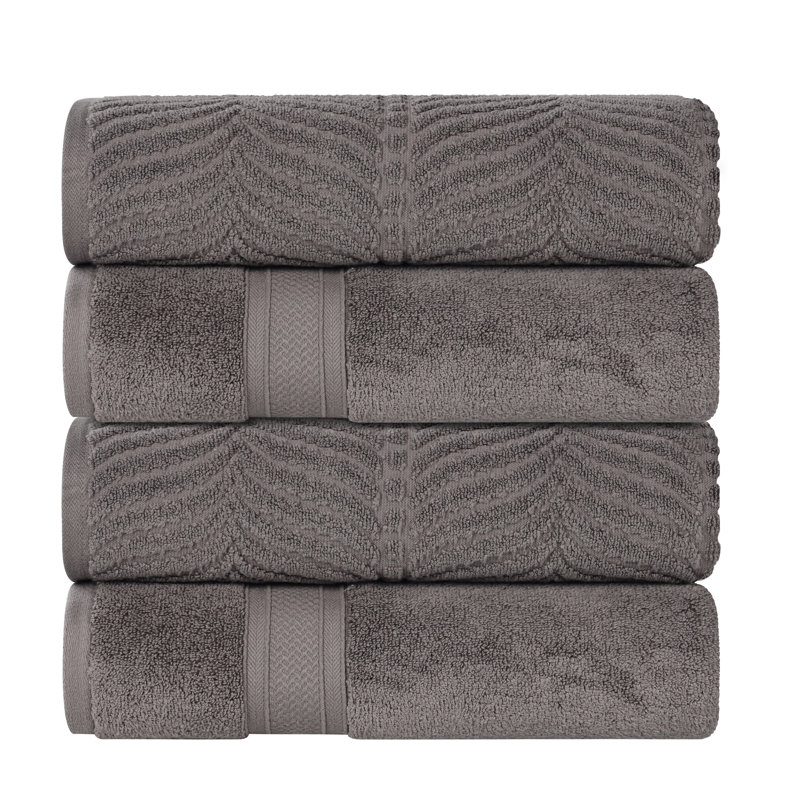 Orelia Cotton Bath Towel, Charcoal