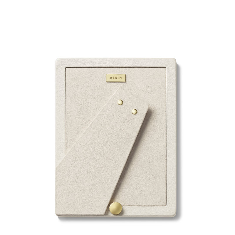 Piero Leather Matted Rectangle Picture Frame, Shadow White, 5" x 7"