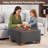 23.2" W Upholstered Square Storage Ottoman with Wooden Tray-2145035034-2136466420