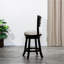 Tabouret pivotant à hauteur de comptoir 24 po, siège en tissu beige et dossier à lattes élégant, structure en bois franc-2139697225
