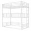 Lit superposé simple au-dessus d'un lit simple au-dessus d'un lit simple, lit superposé triple en métal avec garde-corps de sécurité, lit superposé robuste avec conception à réduction de bruit, blanc