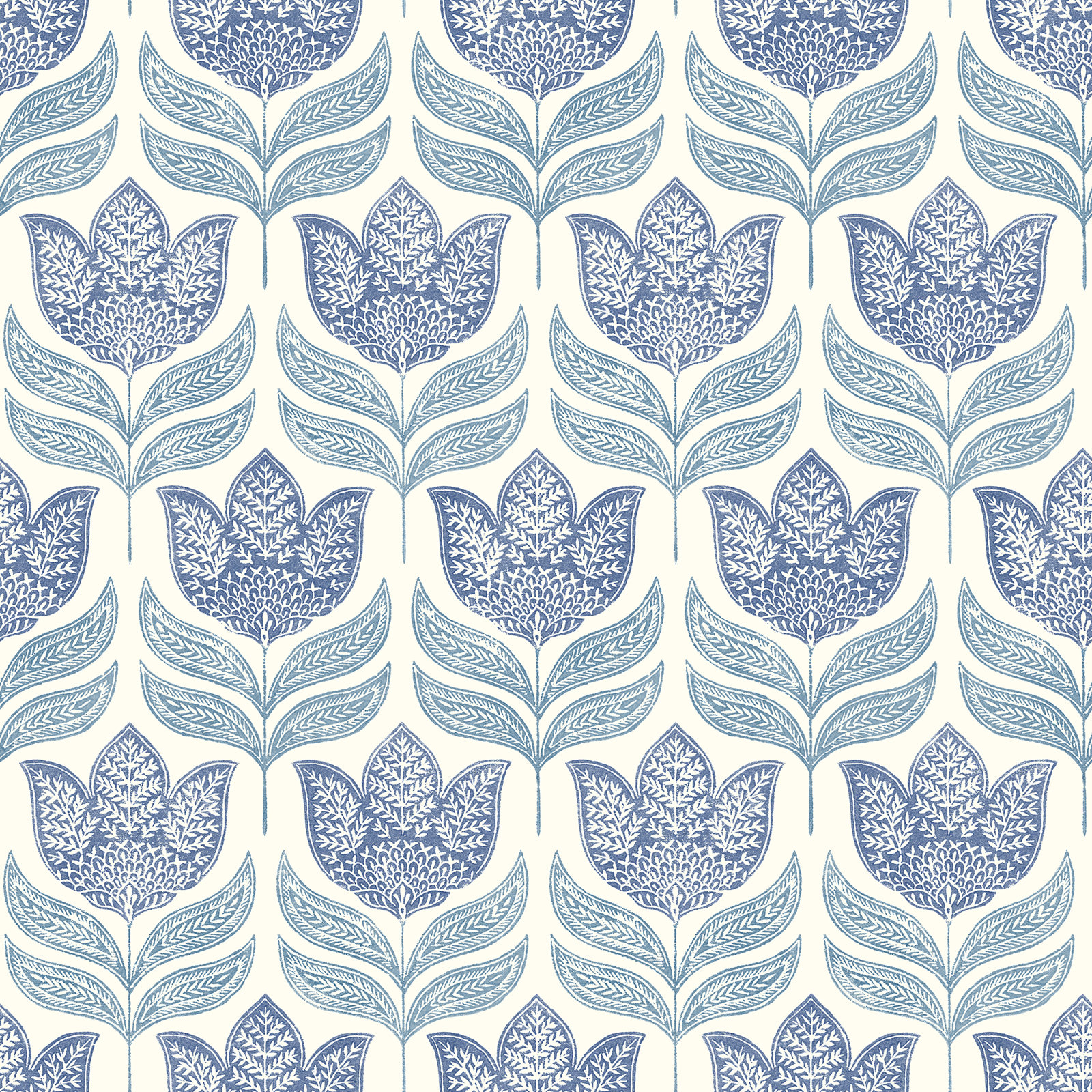 Floral Wallpaper, Blue