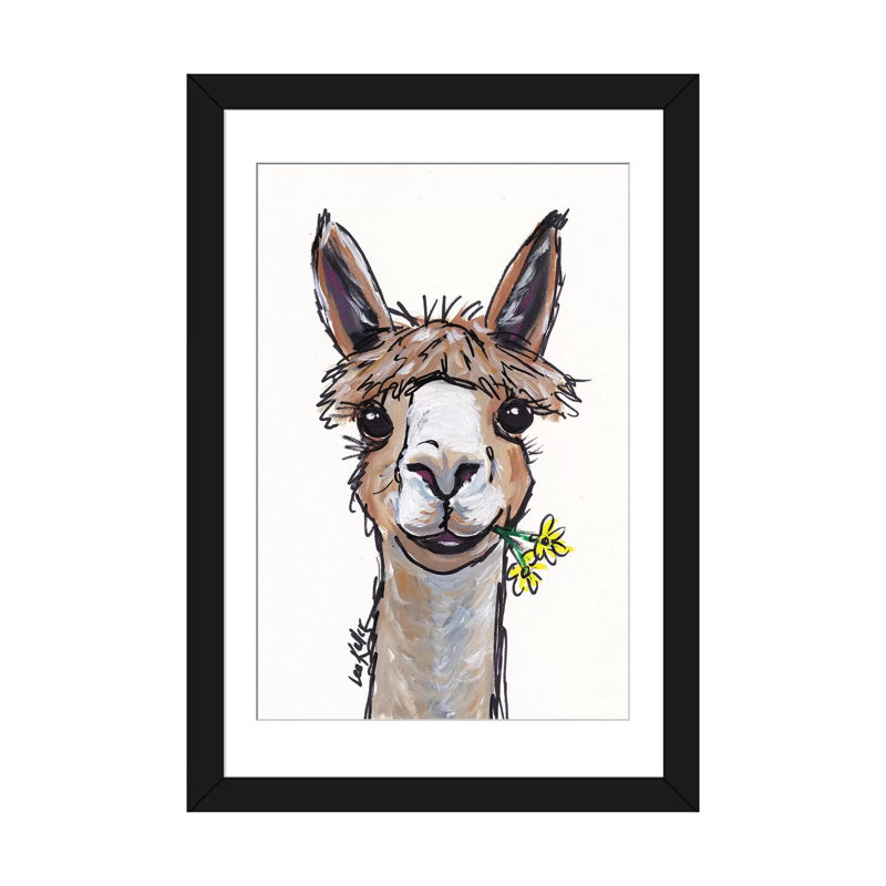 «Lycomend the Alpaca», impression sur toile, H 24 po x l 16 po x P 1 po, Papier d'art encadré noir