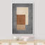 «Mid-Century Shape», œuvres d'art de blocs abstraits bruns, beiges et gris, images murales minimalistes rustiques modernes géométriques, art mural impression sur toile encadrée-100708180-100708183