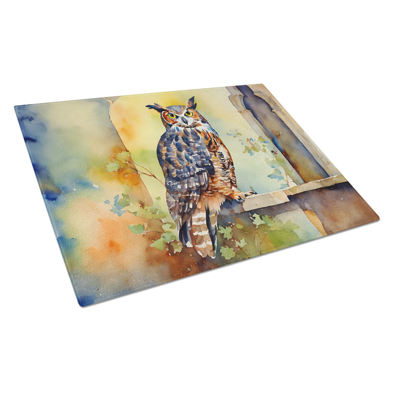 Planche à découper en verre Great Horned Owl