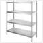 Étagère en acier inoxydable 46,8 x 18,5 pouces Étagère de rangement réglable à 4 niveaux
