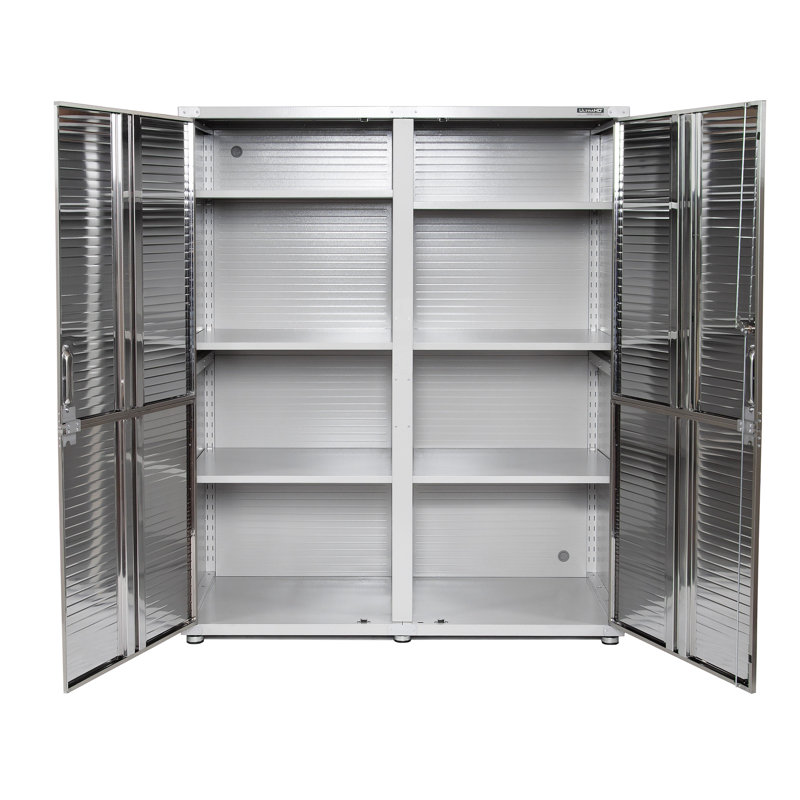 Granite Gray Lockable Steel Storage Cabinet with Adjustable Shelves