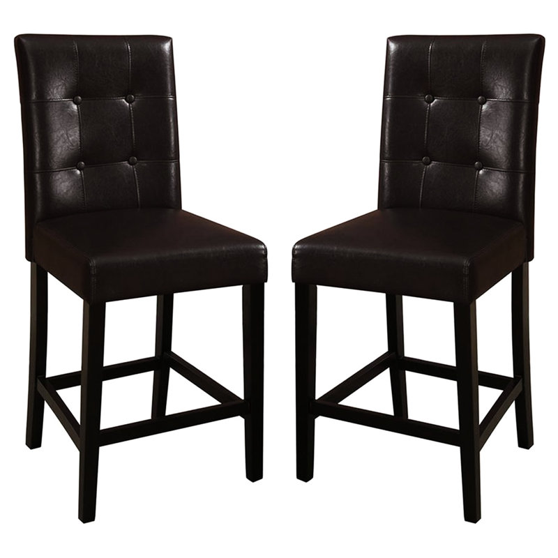 Chaises de salle à manger à hauteur de comptoir, finition brune, dossier 2, brun, chaises de pièce