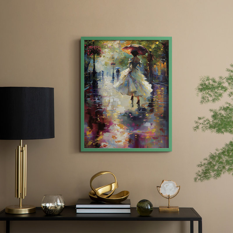«WOMEN Series DCCDXLIV», reproduction encadrée - bois massif, H 21 po x l 17 po, Vert