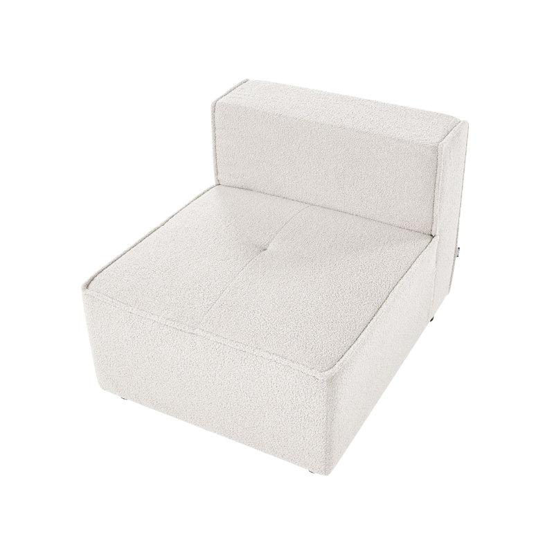 Chandy 1 Seater Boucle Seating Component, White Boucle