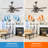 Joylynn 52" Modern Farmhouse Ceiling Fan with Caged Light Kit and Remote Control