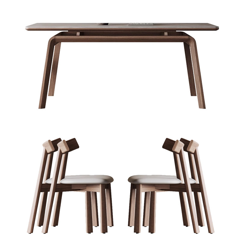 Ensemble de table de salle à manger Nordic Wabi-Sabi, H 29,53 po x L 63 po x l 31,5 po