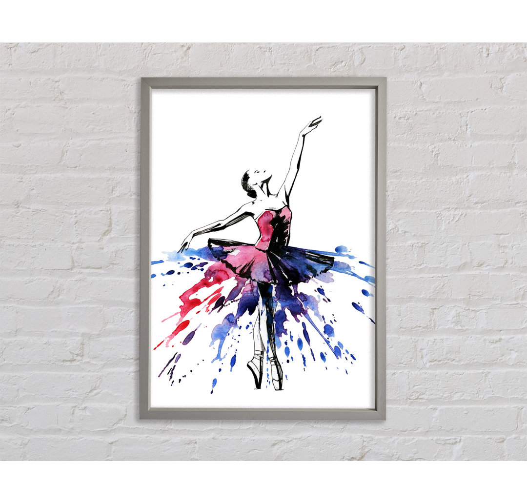 Blau Rosa Ballerina 8 - Einzelner Bilderrahmen Kunstdrucke auf Leinwand