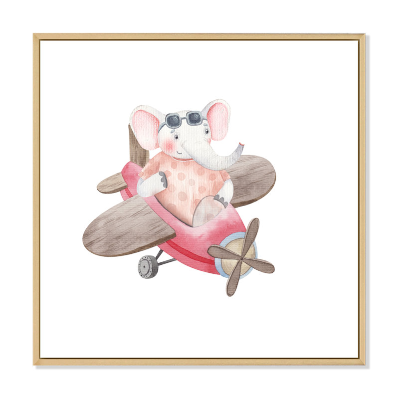 Mignon enfants éléphant volant, L 16 po x H 16 po x P 1 po, Cadre flottant veige