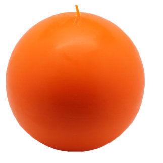 Unscented Novelty Candle, Orange, 3" Diameter, Set of 6