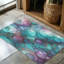 Tapis tressé à encre violet-bleu sarcelle-106464278