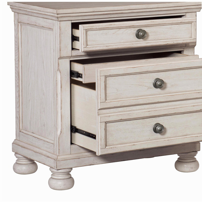 Table de chevet 1 pièce Transition, Blanc antique