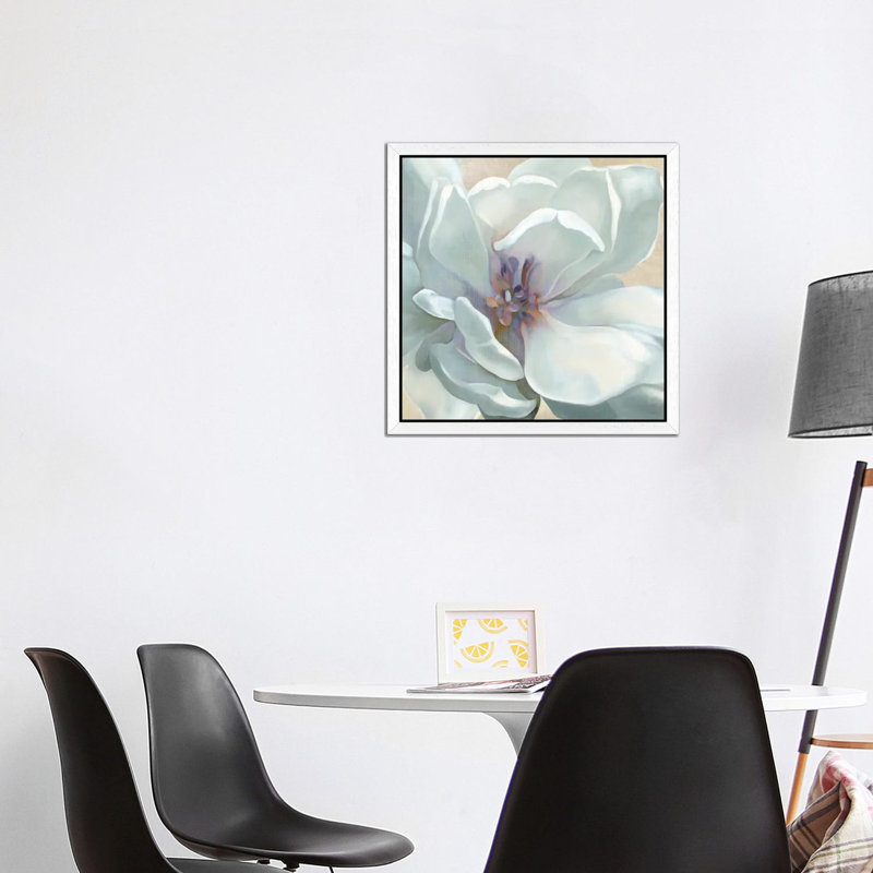Iridescent Bloom I by Carol Robinson - Painting on Canvas, 45.72 cm H x 45.72 cm W, White Floater Framed