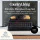 Country Living Infrared Electric Log Set Heater - Faux Logs Insert with Flickering Flames