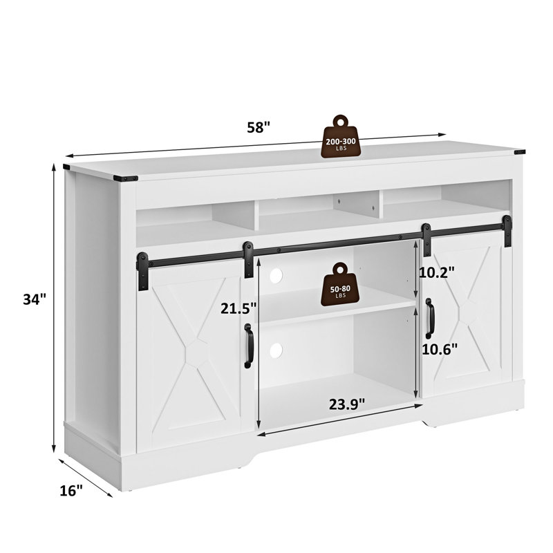 Meuble télé avec 2 portes Marvolo, Blanc