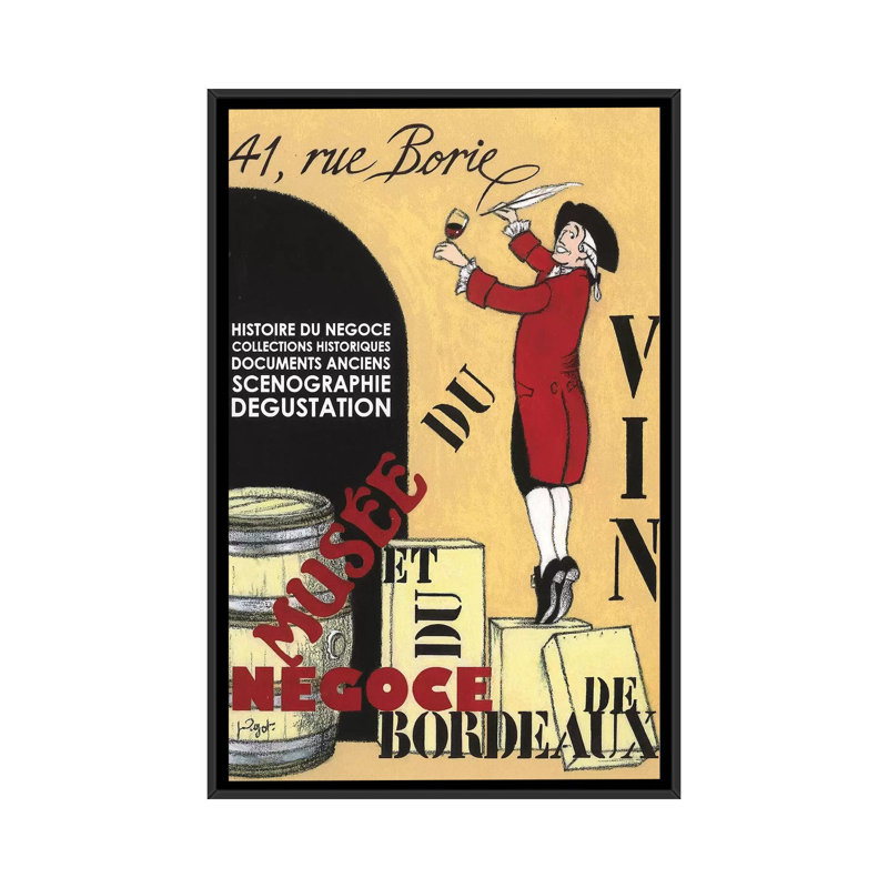 « ouverture day », affiche rétro sur toile, H 26 po x l 18 po x P 1,5 po, Toile avec cadre noir, Pas de tapis